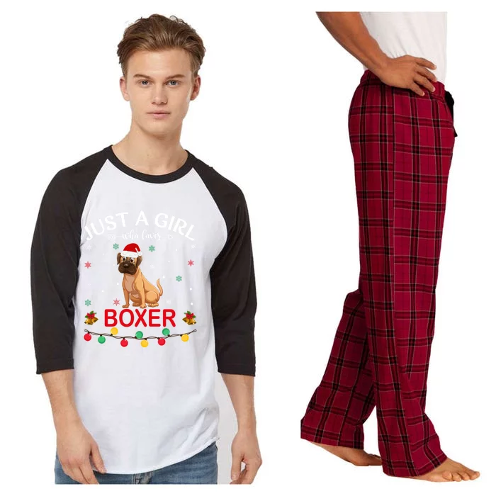 Boxer Dog Lovers Xmas Pajama Funny Ugly Christmas Sweater Cute Gift Raglan Sleeve Pajama Set