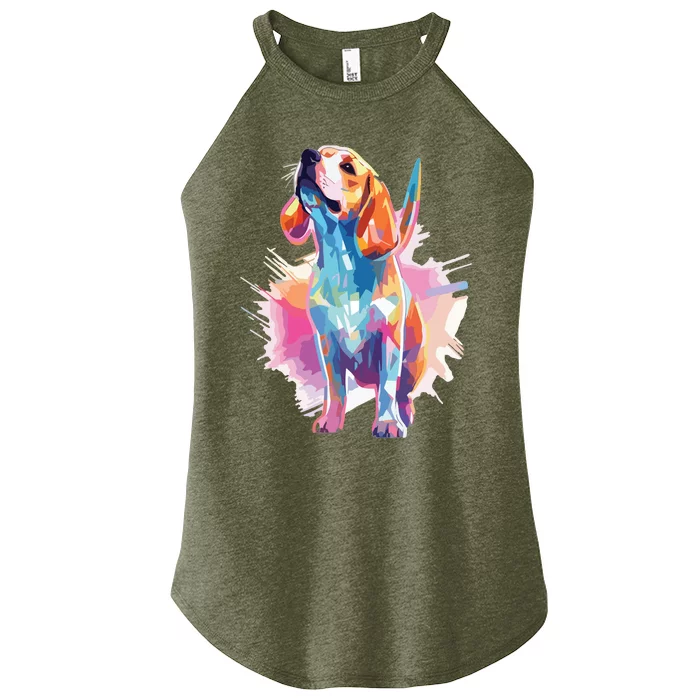 Beagle Dog Lover Funny Hunting Dog Beagle Premium Women’s Perfect Tri Rocker Tank