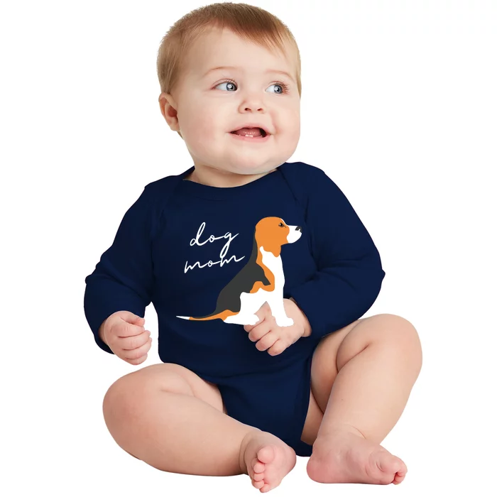 Beagle Dog Mom Woman Baby Long Sleeve Bodysuit