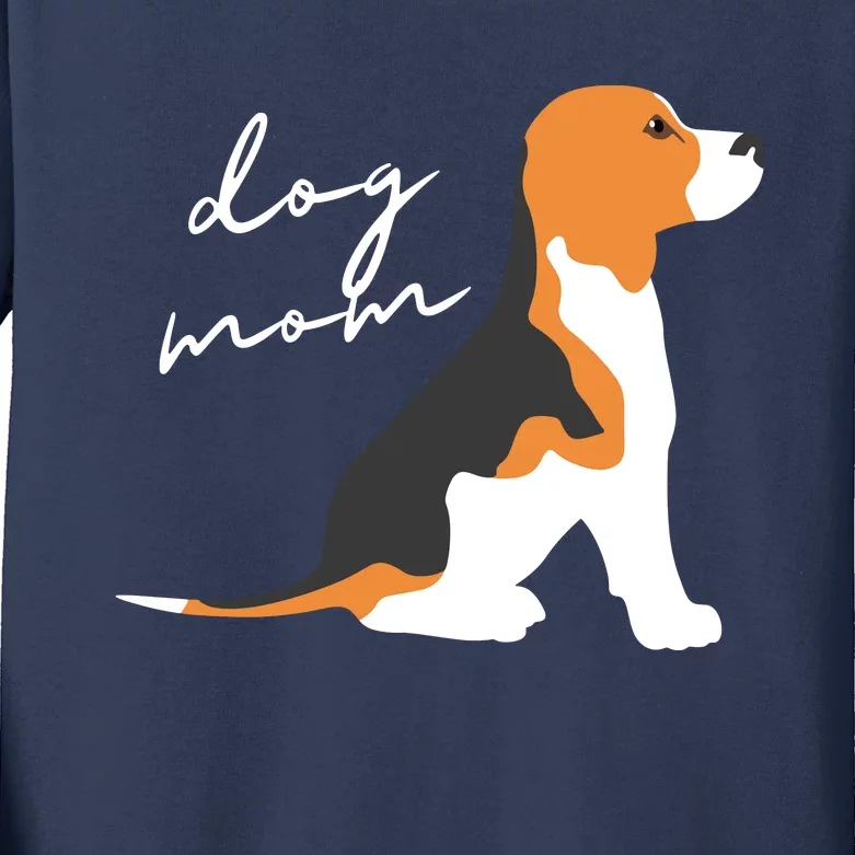 Beagle Dog Mom Woman Kids Long Sleeve Shirt