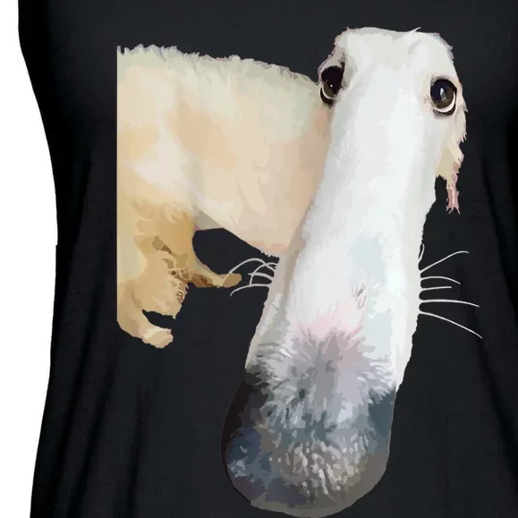 Borzoi Dog Meme Funny Long Nose Borzoi Russian Sighthound Ladies Essential Flowy Tank