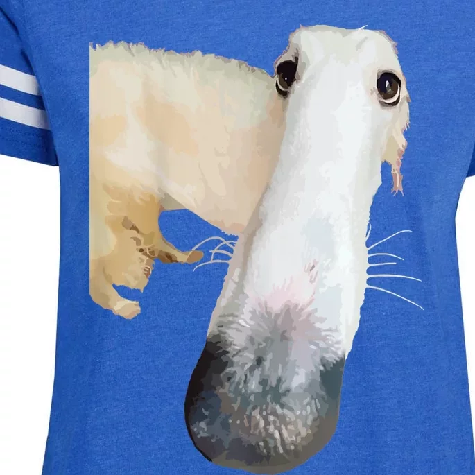 Borzoi Dog Meme Funny Long Nose Borzoi Russian Sighthound Enza Ladies Jersey Football T-Shirt