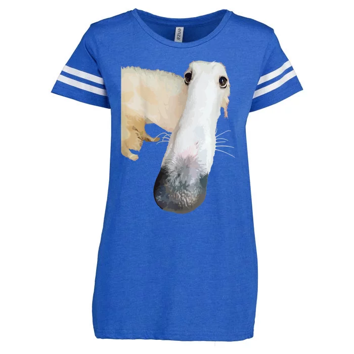 Borzoi Dog Meme Funny Long Nose Borzoi Russian Sighthound Enza Ladies Jersey Football T-Shirt