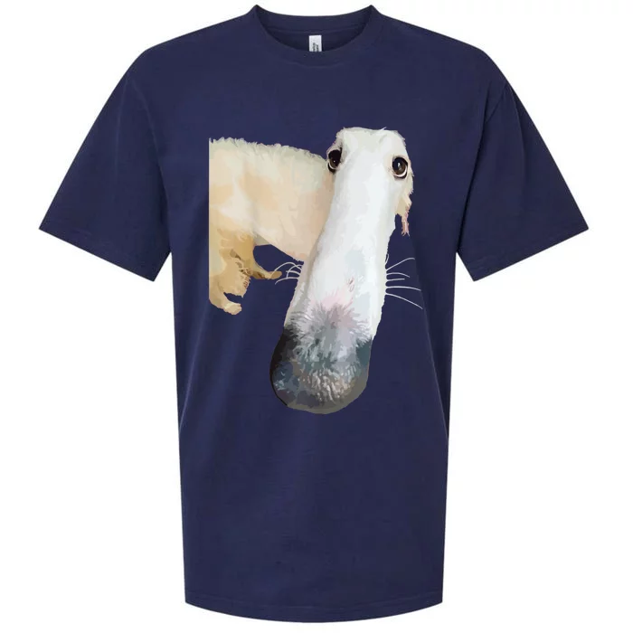 Borzoi Dog Meme Funny Long Nose Borzoi Russian Sighthound Sueded Cloud Jersey T-Shirt