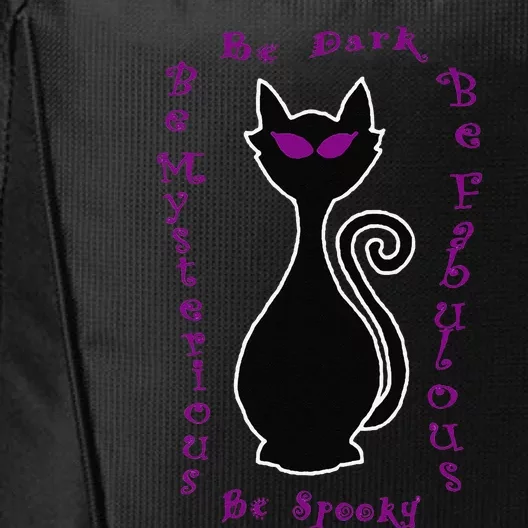 Be Dark Mysterious Spooky Fabulous! Halloween Black Cat City Backpack