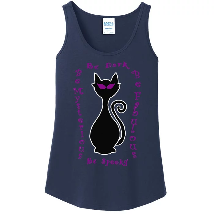 Be Dark Mysterious Spooky Fabulous! Halloween Black Cat Ladies Essential Tank