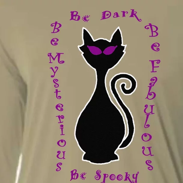 Be Dark Mysterious Spooky Fabulous! Halloween Black Cat Cooling Performance Long Sleeve Crew