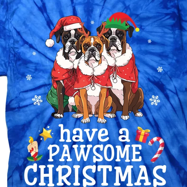 Boxer Dogs Merry Day Mother Father Have A Pawsome Christmas Meaningful Gift Tie-Dye T-Shirt