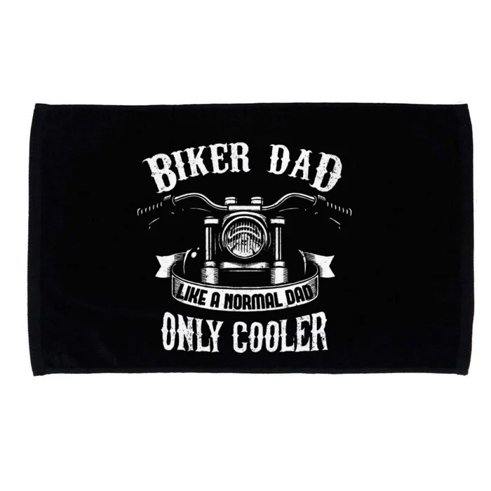 Biker Dad Motorcycle Fathers Day Design For Fathers Microfiber Hand Towel