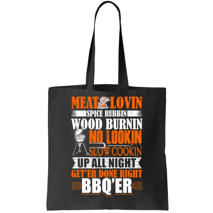 Bbq Design Meat Lovers Barbecue Smoking Grill Tote Bag