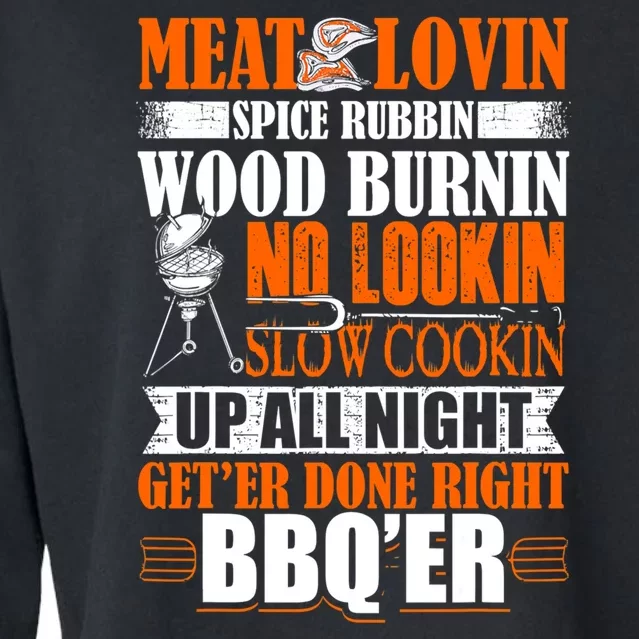 Bbq Design Meat Lovers Barbecue Smoking Grill Cropped Pullover Crew