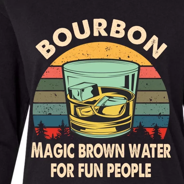 Bourbon Definition Magic Brown Water Retro Bourbon Gift Womens Cotton Relaxed Long Sleeve T-Shirt