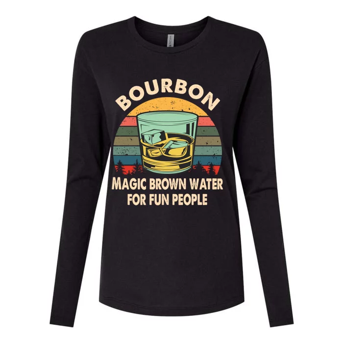 Bourbon Definition Magic Brown Water Retro Bourbon Gift Womens Cotton Relaxed Long Sleeve T-Shirt