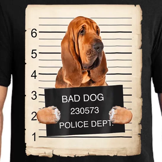 Bloodhound Dog Mug Shot Pajama Set