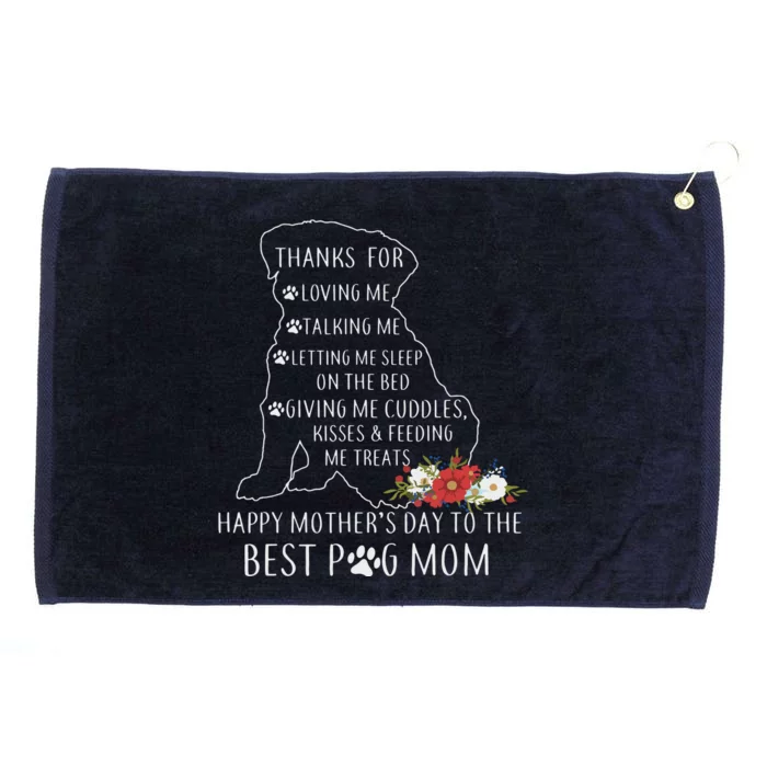 Best Dog Mom Grandma Women Pug Mom Grommeted Golf Towel