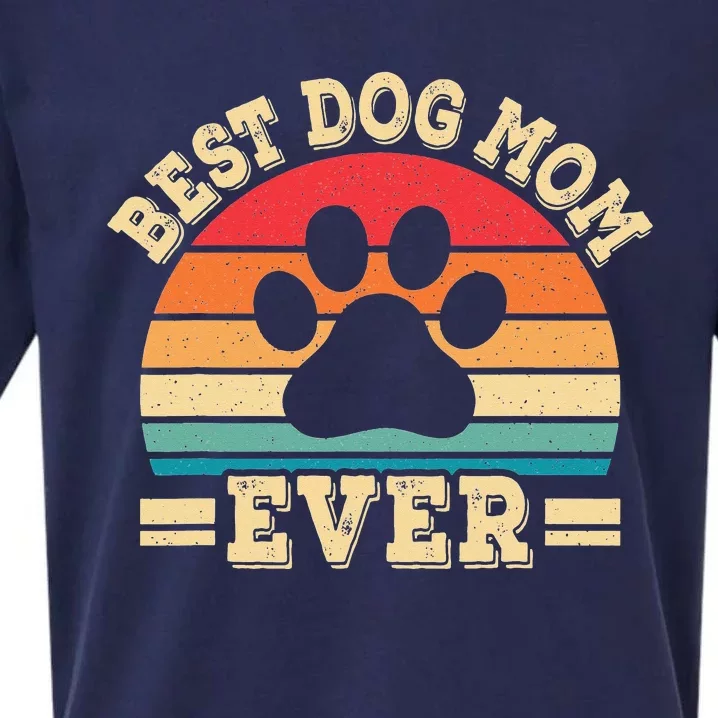 Best Dog Mom Ever Funny Dog Paw Mommy Mother Retro Dog Lover Sueded Cloud Jersey T-Shirt