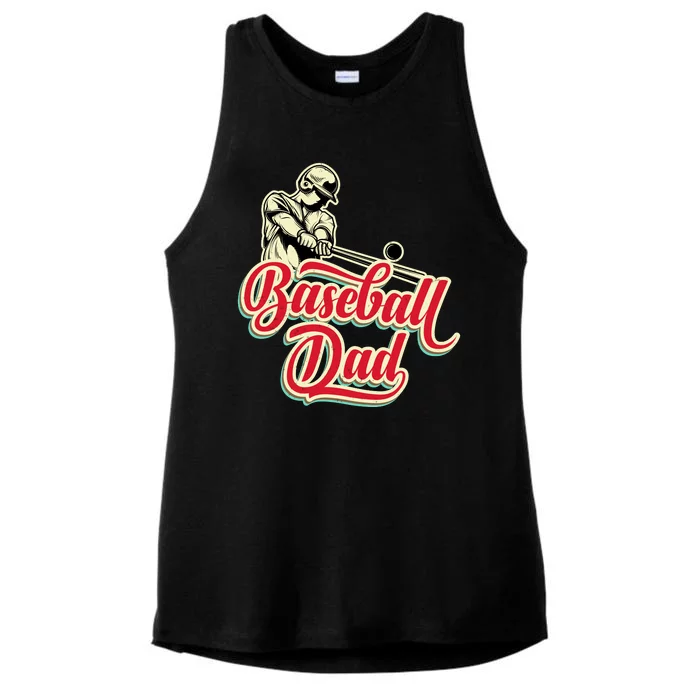 Baseball Dad Matching Family Baseball Game Ladies Tri-Blend Wicking Tank