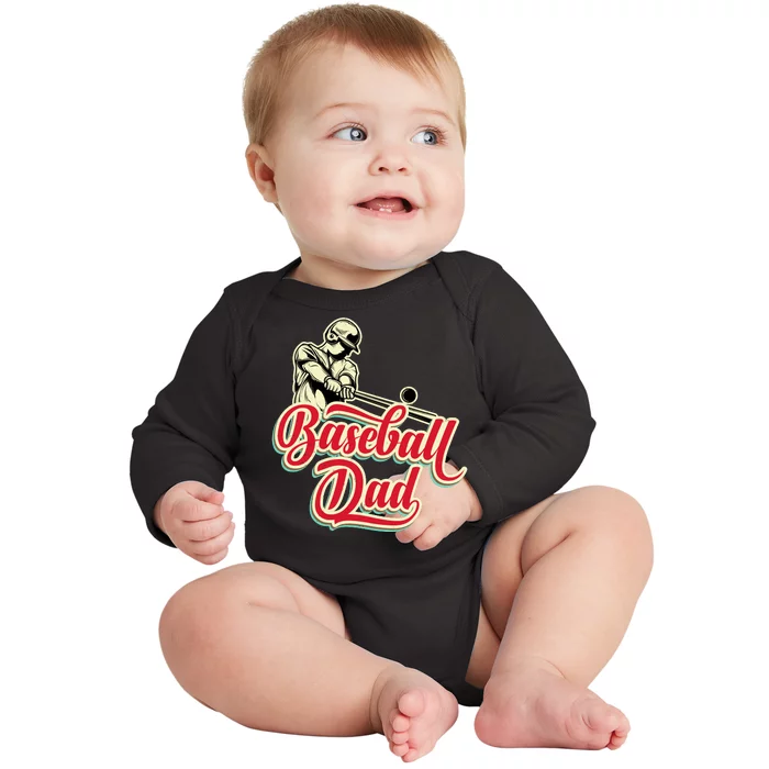 Baseball Dad Matching Family Baseball Game Baby Long Sleeve Bodysuit