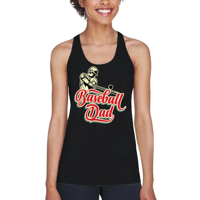 Baseball Dad Matching Family Baseball Game Women's Racerback Tank