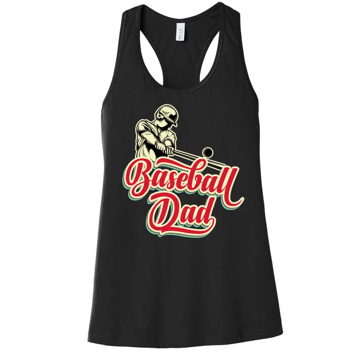 Baseball Dad Matching Family Baseball Game Women's Racerback Tank