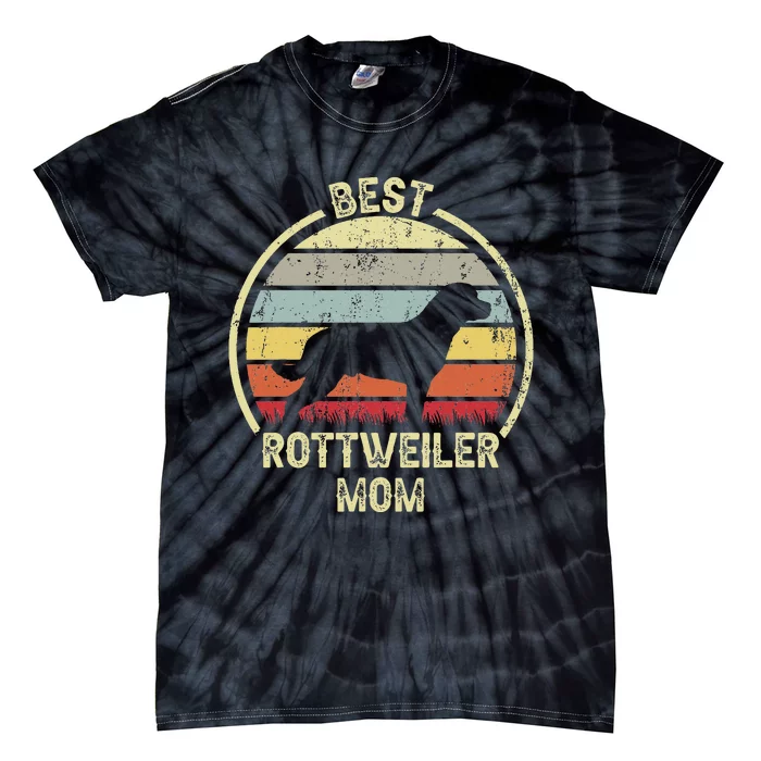 Best Dog Mother Mom - Vintage Rottie Rottweiler Tie-Dye T-Shirt