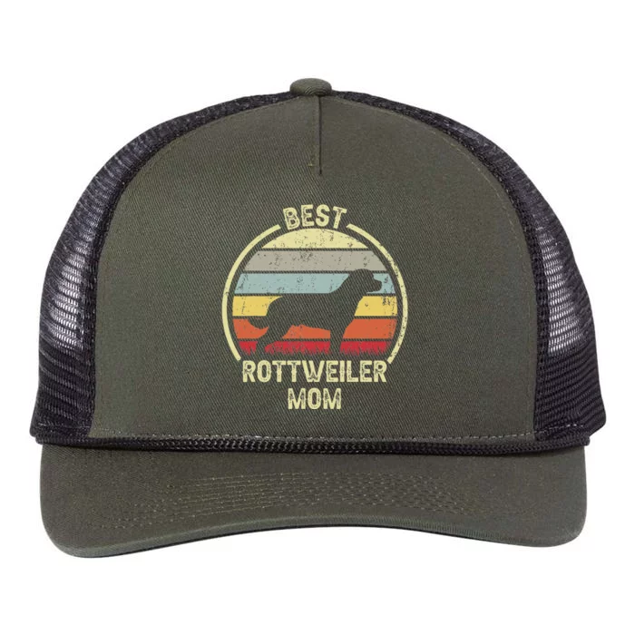 Best Dog Mother Mom - Vintage Rottie Rottweiler Retro Rope Trucker Hat Cap