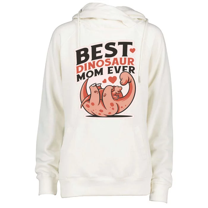 Best Dinosaur Mom Ever Mamasaurus Womens Funnel Neck Pullover Hood