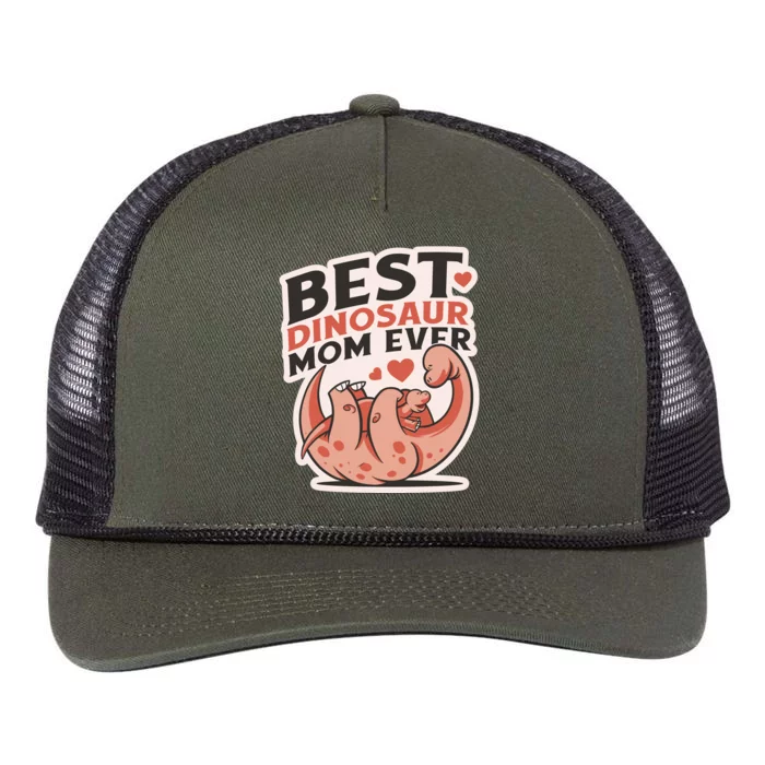 Best Dinosaur Mom Ever Mamasaurus Retro Rope Trucker Hat Cap