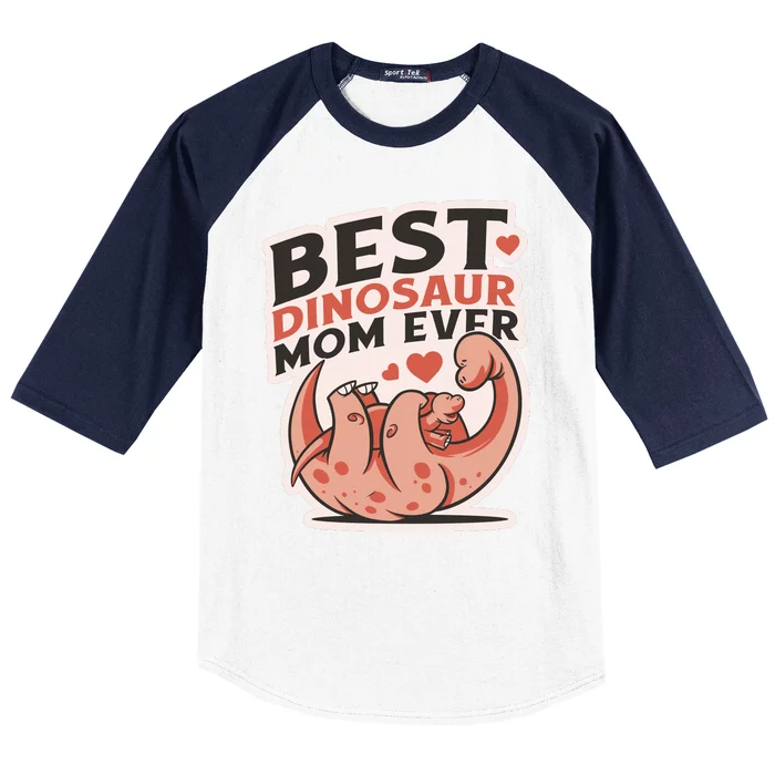 Best Dinosaur Mom Ever Mamasaurus Baseball Sleeve Shirt