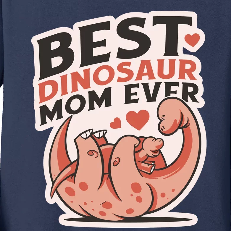 Best Dinosaur Mom Ever Mamasaurus Kids Long Sleeve Shirt