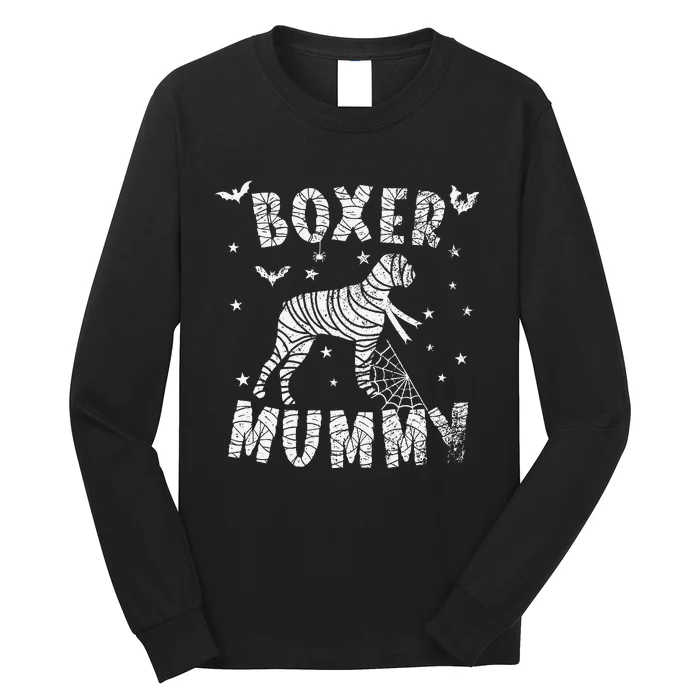 Boxer dog Mummy Halloween Long Sleeve Shirt