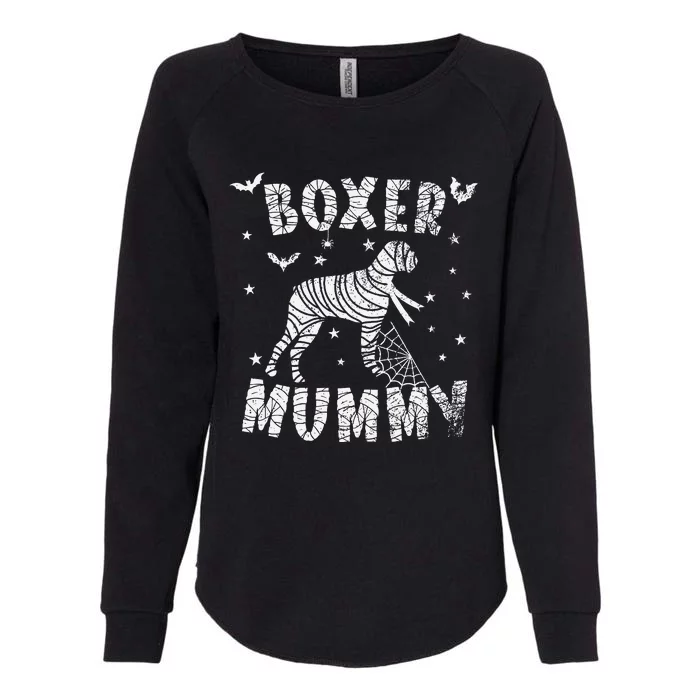 Boxer dog Mummy Halloween Womens California Wash Sweatshirt