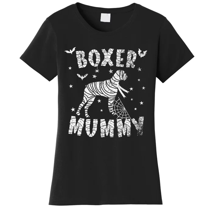 Boxer dog Mummy Halloween Women's T-Shirt