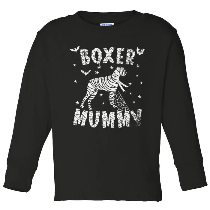 Boxer dog Mummy Halloween Toddler Long Sleeve Shirt