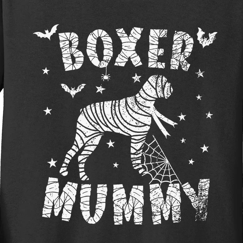 Boxer dog Mummy Halloween Kids Long Sleeve Shirt