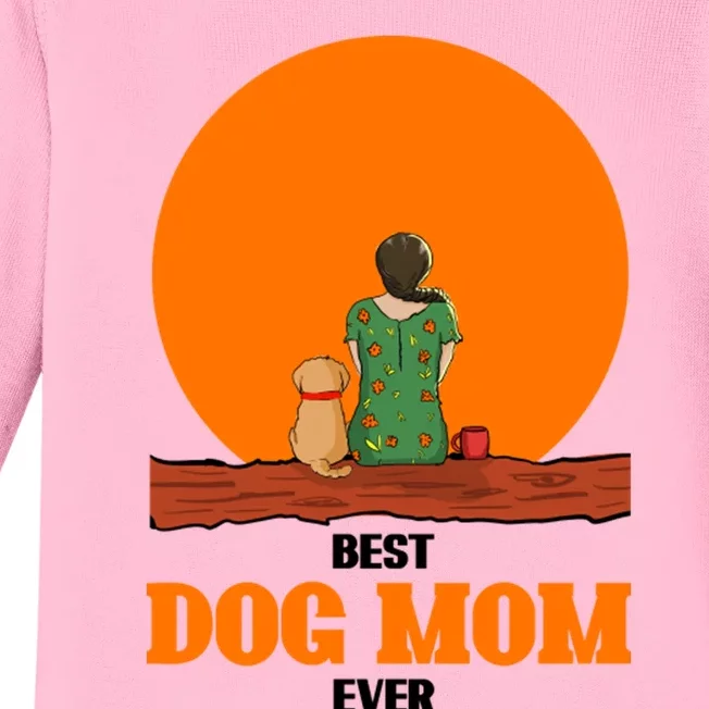 Best Dog Mom Ever Baby Long Sleeve Bodysuit