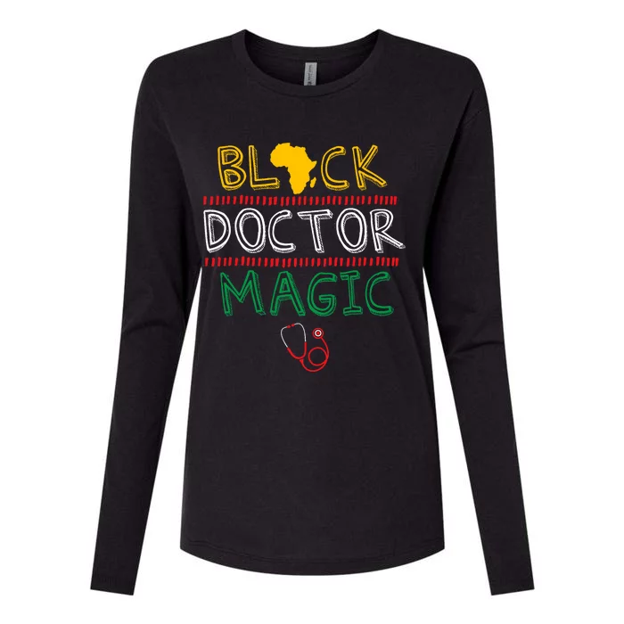 Black Doctor Magic Africa Map Cool Black History Month Gift Womens Cotton Relaxed Long Sleeve T-Shirt