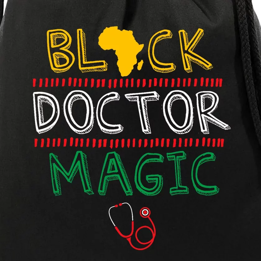 Black Doctor Magic Africa Map Cool Black History Month Gift Drawstring Bag