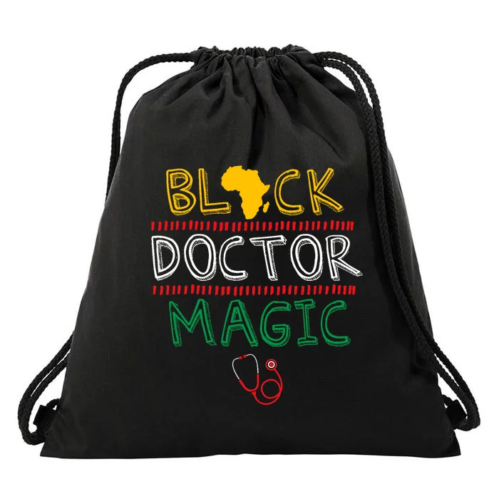 Black Doctor Magic Africa Map Cool Black History Month Gift Drawstring Bag