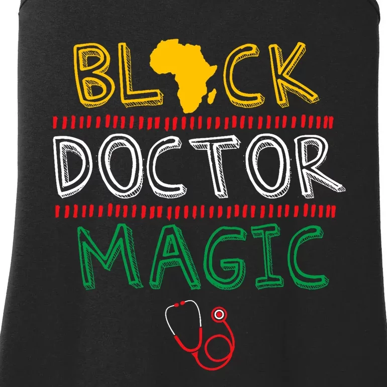 Black Doctor Magic Africa Map Cool Black History Month Gift Ladies Essential Tank