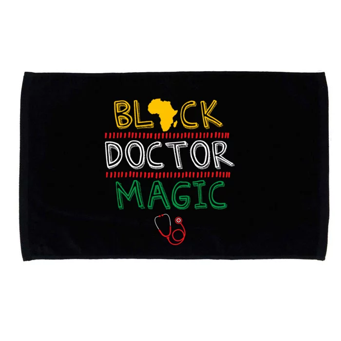 Black Doctor Magic Africa Map Cool Black History Month Gift Microfiber Hand Towel