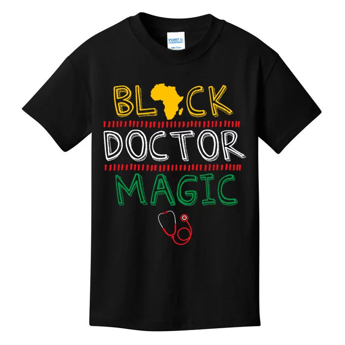 Black Doctor Magic Africa Map Cool Black History Month Gift Kids T-Shirt