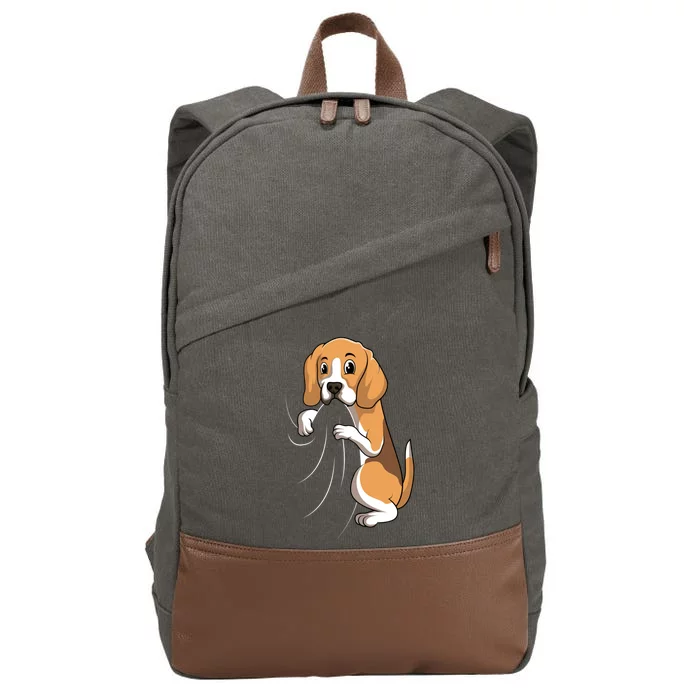 Beagle Dog Mom Women Cotton Canvas Backpack