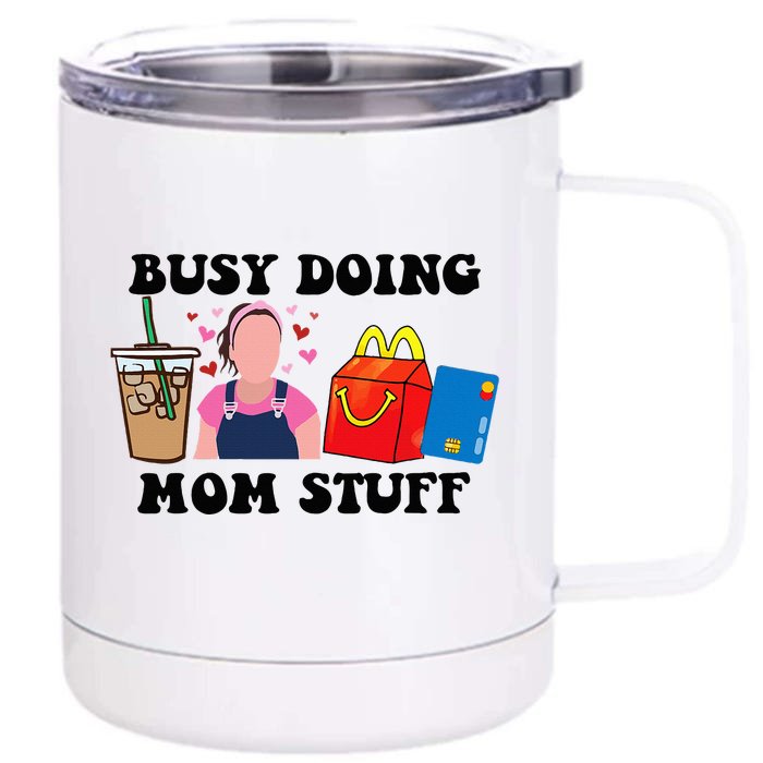 Busy Doing Mom Stuff Mommy Est 2023 Front & Back 12oz Stainless Steel Tumbler Cup