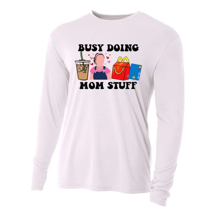 Busy Doing Mom Stuff Mommy Est 2023 Cooling Performance Long Sleeve Crew