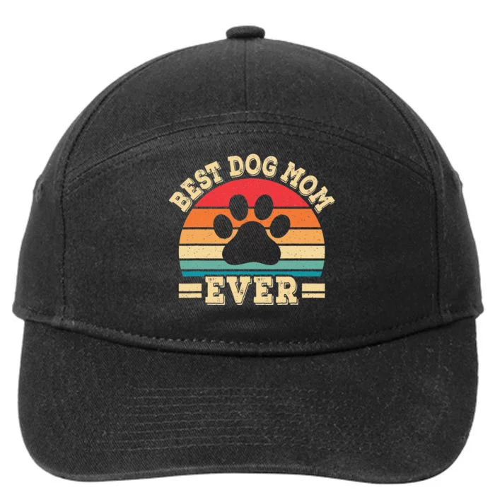 Best Dog Mom Ever Funny Dog Paw Mommy 7-Panel Snapback Hat