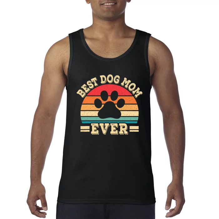 Best Dog Mom Ever Funny Dog Paw Mommy Tank Top