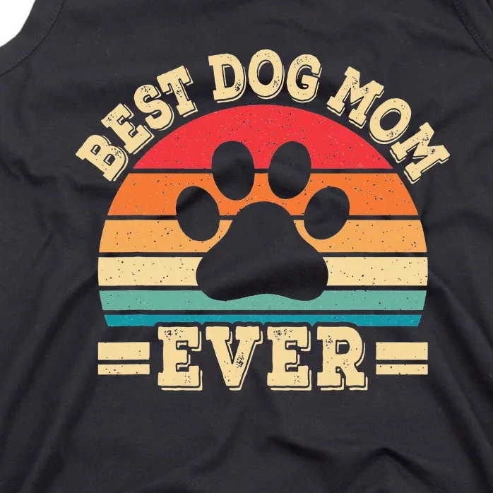 Best Dog Mom Ever Funny Dog Paw Mommy Tank Top