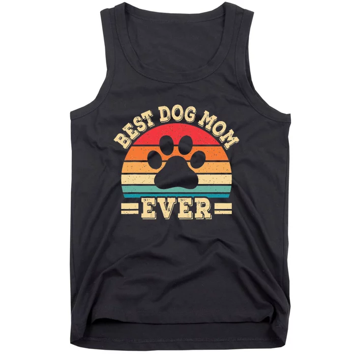 Best Dog Mom Ever Funny Dog Paw Mommy Tank Top