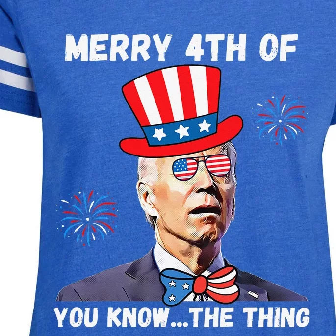 Biden Dazed Merry 4th Of You Know The Thing 4th Of July Enza Ladies Jersey Football T-Shirt